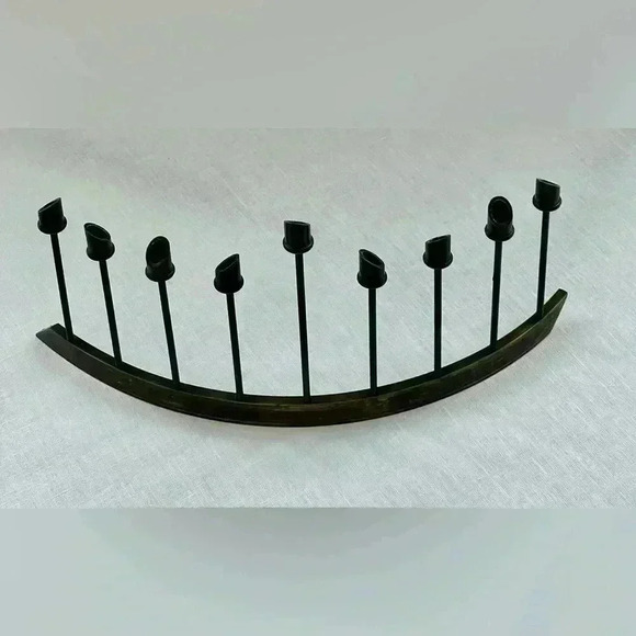 Bruce R McDonald brass Hanukkah Madora handed stamped on bottom BRM unique - Picture 2 of 4